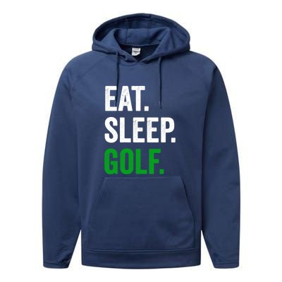 Father's Day Eat Sleep Golf Funny Golf Dad Gift For Dad Performance Fleece Hoodie