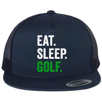 Father's Day Eat Sleep Golf Funny Golf Dad Gift For Dad Flat Bill Trucker Hat