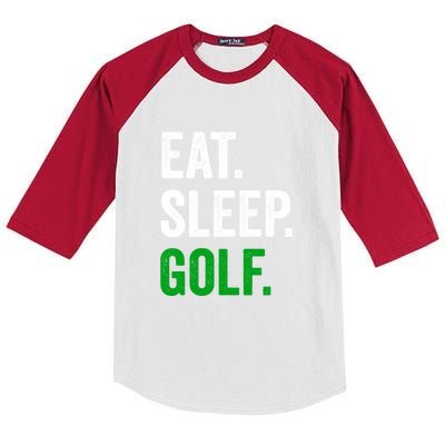 Father's Day Eat Sleep Golf Funny Golf Dad Gift For Dad Kids Colorblock Raglan Jersey