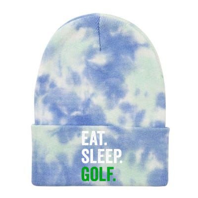 Father's Day Eat Sleep Golf Funny Golf Dad Gift For Dad Tie Dye 12in Knit Beanie