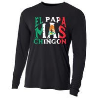 Fathers Day El Papa Mas Chingon Funny Mexican Dad Spanish Cooling Performance Long Sleeve Crew