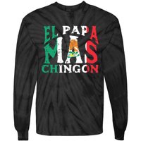 Fathers Day El Papa Mas Chingon Funny Mexican Dad Spanish Tie-Dye Long Sleeve Shirt