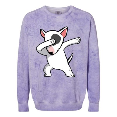 Funny Dabbing English Bull Terrier Dog Birthday Party Gift Funny Gift Colorblast Crewneck Sweatshirt