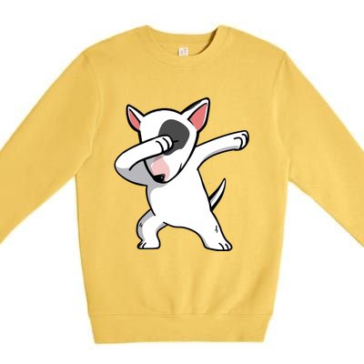 Funny Dabbing English Bull Terrier Dog Birthday Party Gift Funny Gift Premium Crewneck Sweatshirt