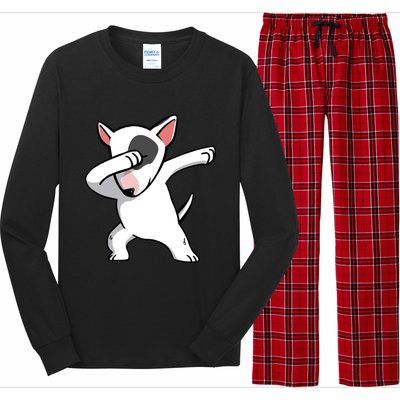 Funny Dabbing English Bull Terrier Dog Birthday Party Gift Funny Gift Long Sleeve Pajama Set