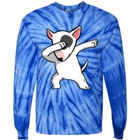 Funny Dabbing English Bull Terrier Dog Birthday Party Gift Funny Gift Tie-Dye Long Sleeve Shirt