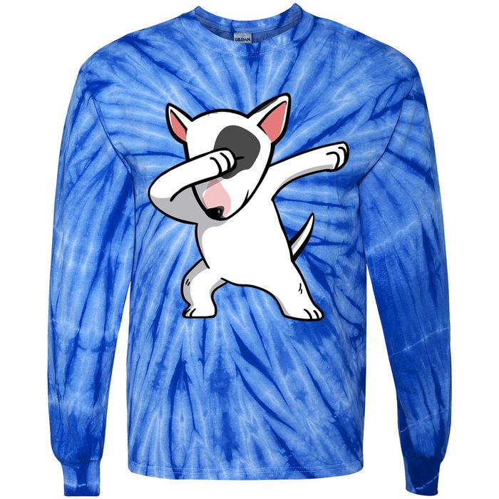 Funny Dabbing English Bull Terrier Dog Birthday Party Gift Funny Gift Tie-Dye Long Sleeve Shirt