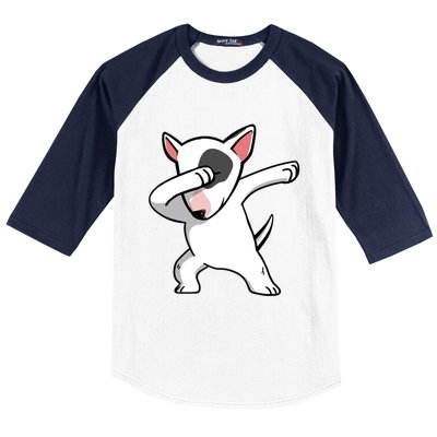 Funny Dabbing English Bull Terrier Dog Birthday Party Gift Funny Gift Baseball Sleeve Shirt