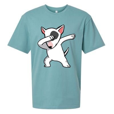 Funny Dabbing English Bull Terrier Dog Birthday Party Gift Funny Gift Sueded Cloud Jersey T-Shirt