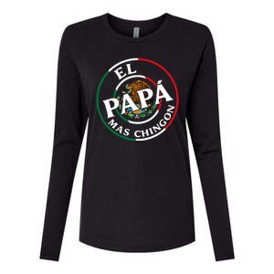 Father Day El Papa Mas Chingon Funny Mexican Dad Womens Cotton Relaxed Long Sleeve T-Shirt