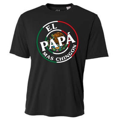 Father Day El Papa Mas Chingon Funny Mexican Dad Cooling Performance Crew T-Shirt