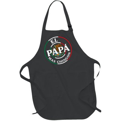 Father Day El Papa Mas Chingon Funny Mexican Dad Full-Length Apron With Pockets