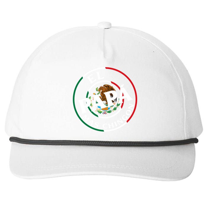 Father Day El Papa Mas Chingon Funny Mexican Dad Snapback Five-Panel Rope Hat