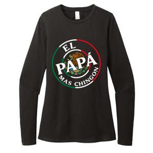 Father Day El Papa Mas Chingon Funny Mexican Dad Womens CVC Long Sleeve Shirt