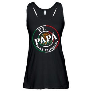 Father Day El Papa Mas Chingon Funny Mexican Dad Ladies Essential Flowy Tank