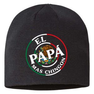 Father Day El Papa Mas Chingon Funny Mexican Dad Sustainable Beanie