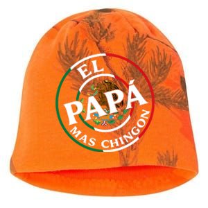 Father Day El Papa Mas Chingon Funny Mexican Dad Kati - Camo Knit Beanie