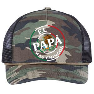 Father Day El Papa Mas Chingon Funny Mexican Dad Retro Rope Trucker Hat Cap