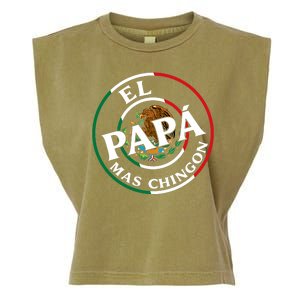 Father Day El Papa Mas Chingon Funny Mexican Dad Garment-Dyed Women's Muscle Tee