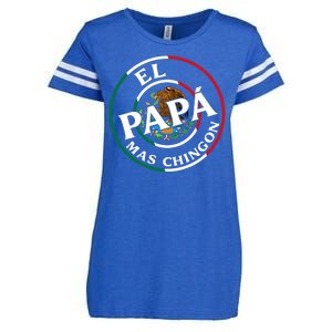 Father Day El Papa Mas Chingon Funny Mexican Dad Enza Ladies Jersey Football T-Shirt