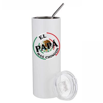 Father Day El Papa Mas Chingon Funny Mexican Dad Stainless Steel Tumbler