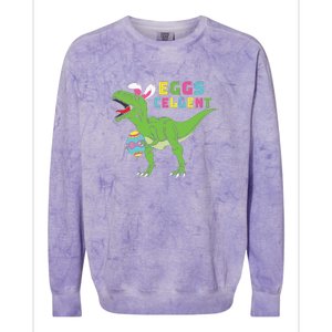 Funny Dinosaur Easter Bunny Eggs Cellent Easter Day Colorblast Crewneck Sweatshirt