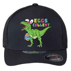 Funny Dinosaur Easter Bunny Eggs Cellent Easter Day Flexfit Unipanel Trucker Cap