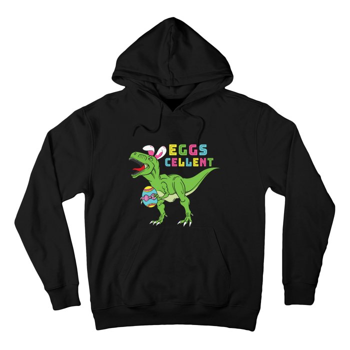 Funny Dinosaur Easter Bunny Eggs Cellent Easter Day Hoodie