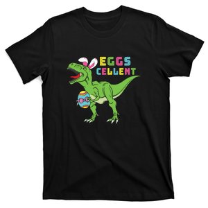 Funny Dinosaur Easter Bunny Eggs Cellent Easter Day T-Shirt