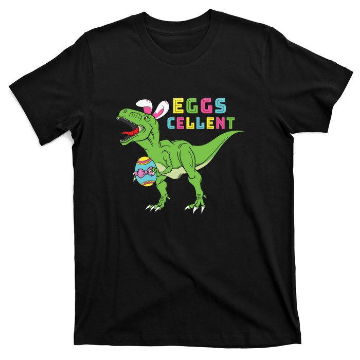 Funny Dinosaur Easter Bunny Eggs Cellent Easter Day T-Shirt