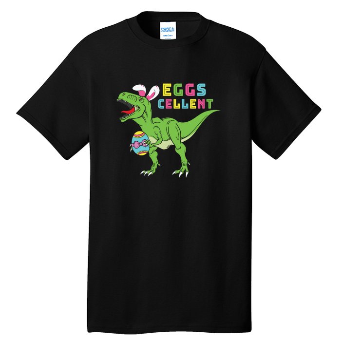 Funny Dinosaur Easter Bunny Eggs Cellent Easter Day Tall T-Shirt