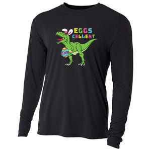 Funny Dinosaur Easter Bunny Eggs Cellent Easter Day Cooling Performance Long Sleeve Crew