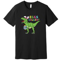 Funny Dinosaur Easter Bunny Eggs Cellent Easter Day Premium T-Shirt