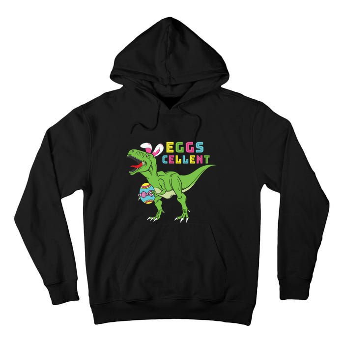 Funny Dinosaur Easter Bunny Eggs Cellent Easter Day Tall Hoodie