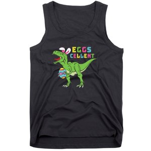 Funny Dinosaur Easter Bunny Eggs Cellent Easter Day Tank Top