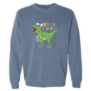 Funny Dinosaur Easter Bunny Eggs Cellent Easter Day Garment-Dyed Sweatshirt