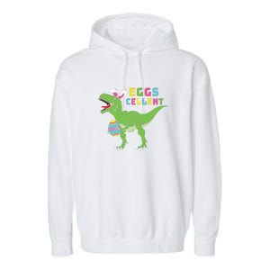 Funny Dinosaur Easter Bunny Eggs Cellent Easter Day Garment-Dyed Fleece Hoodie