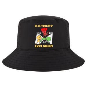 Funny Design Electricity Explained Electrician Electricity Cool Comfort Performance Bucket Hat