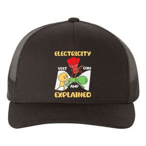 Funny Design Electricity Explained Electrician Electricity Yupoong Adult 5-Panel Trucker Hat