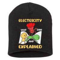 Funny Design Electricity Explained Electrician Electricity Short Acrylic Beanie