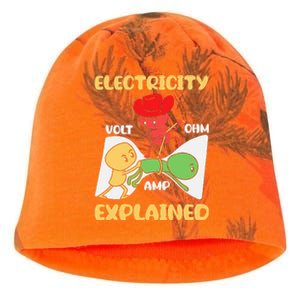 Funny Design Electricity Explained Electrician Electricity Kati - Camo Knit Beanie