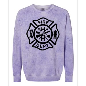 Fire Dept Emblem Badge Firefighter Logo Colorblast Crewneck Sweatshirt