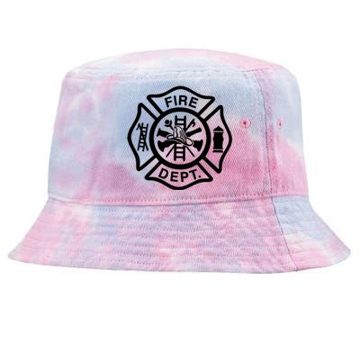 Fire Dept Emblem Badge Firefighter Logo Tie-Dyed Bucket Hat