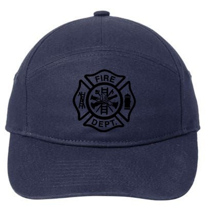 Fire Dept Emblem Badge Firefighter Logo 7-Panel Snapback Hat