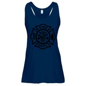 Fire Dept Emblem Badge Firefighter Logo Ladies Essential Flowy Tank