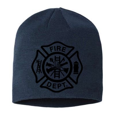 Fire Dept Emblem Badge Firefighter Logo Sustainable Beanie