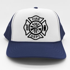 Fire Dept Emblem Badge Firefighter Logo Trucker Hat