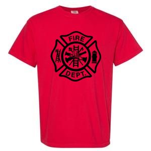 Fire Dept Emblem Badge Firefighter Logo Garment-Dyed Heavyweight T-Shirt