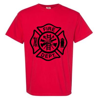 Fire Dept Emblem Badge Firefighter Logo Garment-Dyed Heavyweight T-Shirt