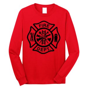 Fire Dept Emblem Badge Firefighter Logo Long Sleeve Shirt